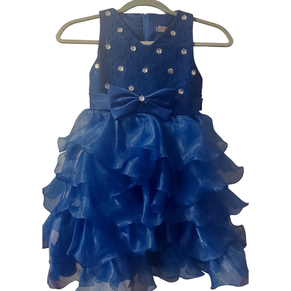 Childs Blue Lace Dress Pagen Wedding, Birthday, Celebration, Play #23C